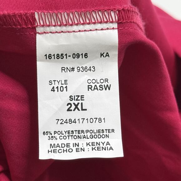 Cherokee Scrubs Pants Pink Womens 2XL Drawstring Raspberry 4101 Modern Classic - Picture 7 of 16